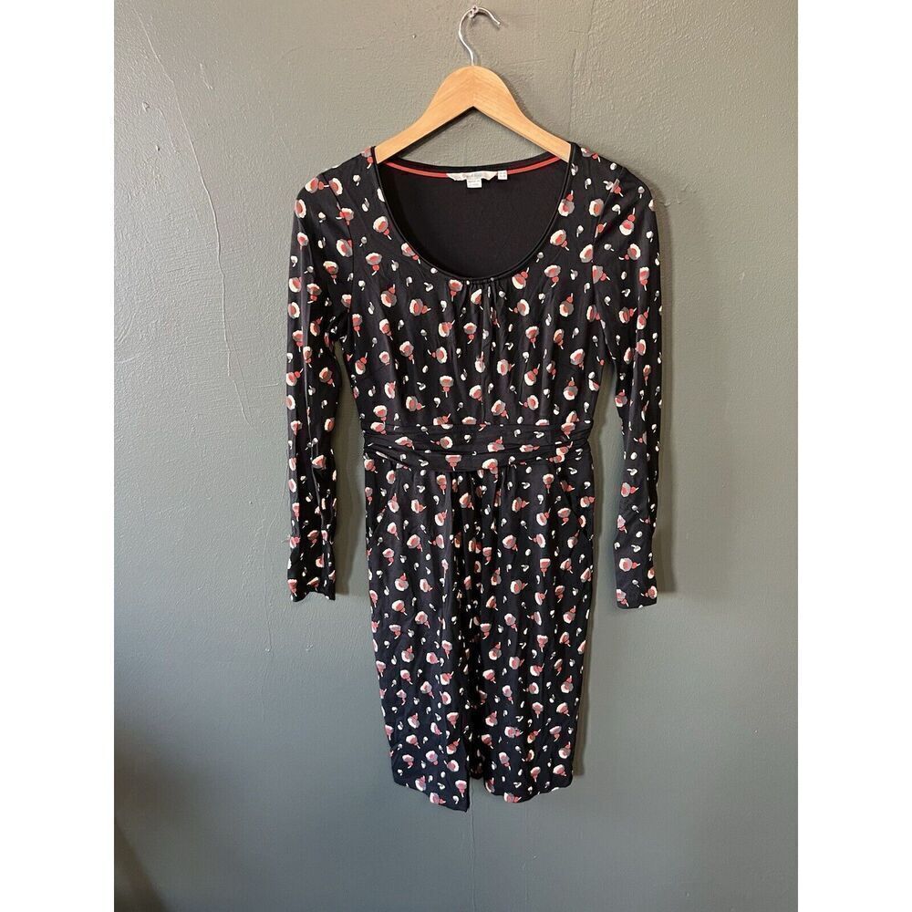 Boden Womens Black Long Sleeve Slip Dress Size 4R